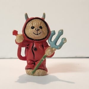 Devil Pitchfork Bear Figurine